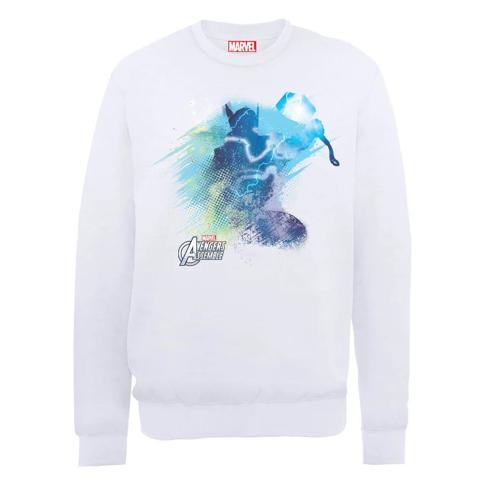 Sweat Homme Marvel Avengers Assemble - Thor Art Explosion - Blanc - S - Blanc Image 1