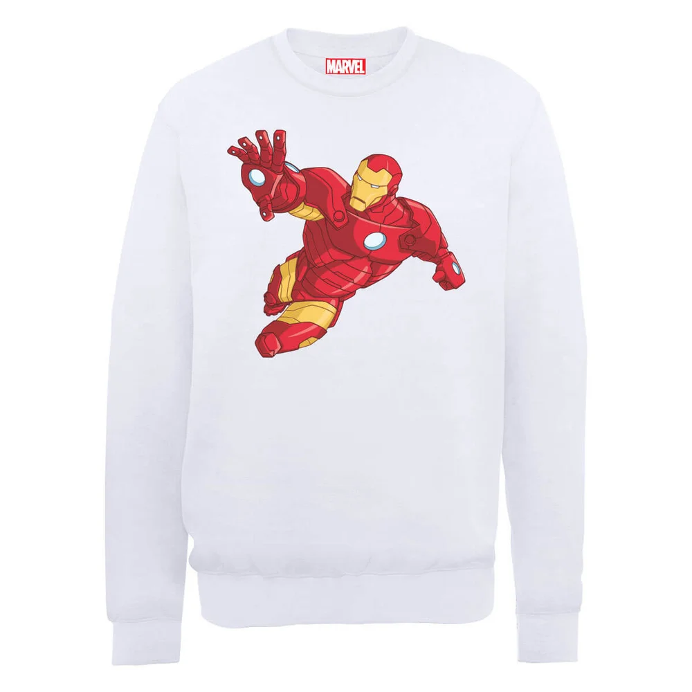 Sweat Homme Marvel Avengers Assemble - Iron Man Simple - Blanc - S - Blanc Image 1