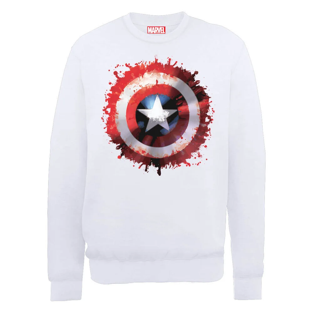 Sweat Homme Marvel Avengers Assemble - Captain America Art Bouclier - Blanc - S - Blanc Image 1