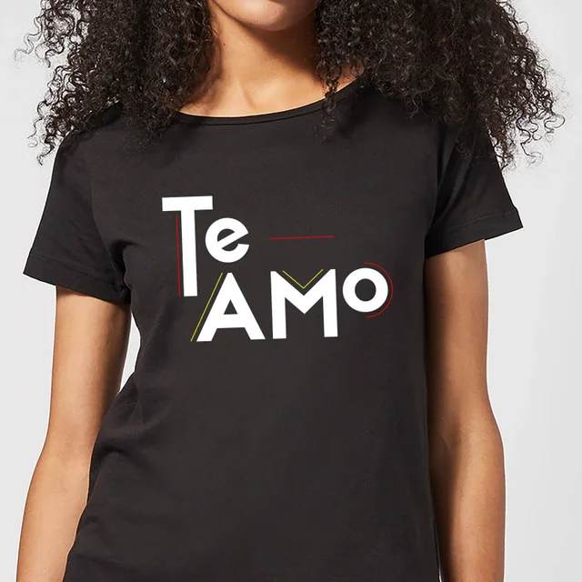 T-Shirt Femme Te Amo Block - Noir