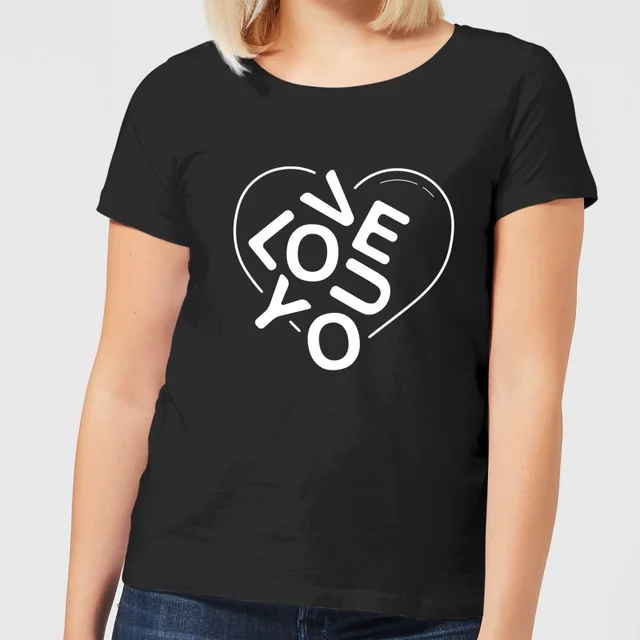 T-Shirt Femme Love You Jumble - Noir