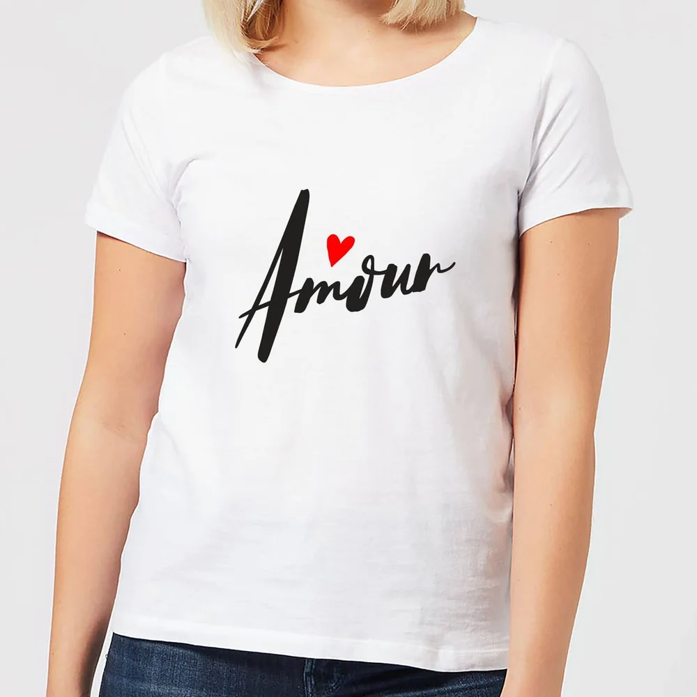 T-Shirt Femme Amour Script - Blanc - S - Blanc Image 1