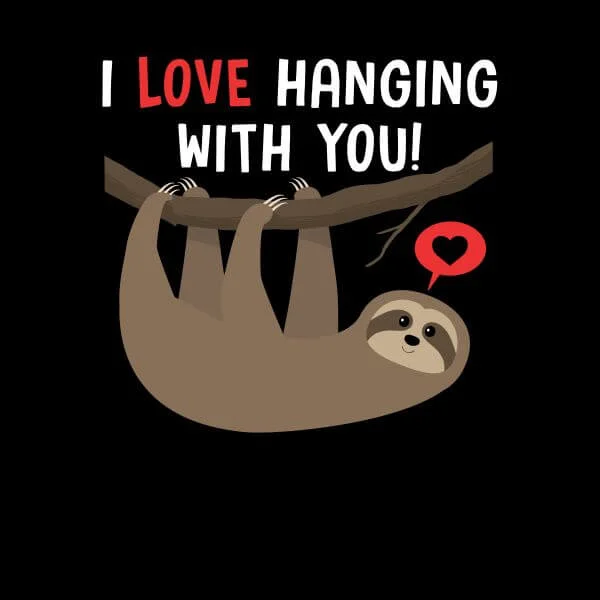 T-Shirt Femme I Love Hanging With You - Noir