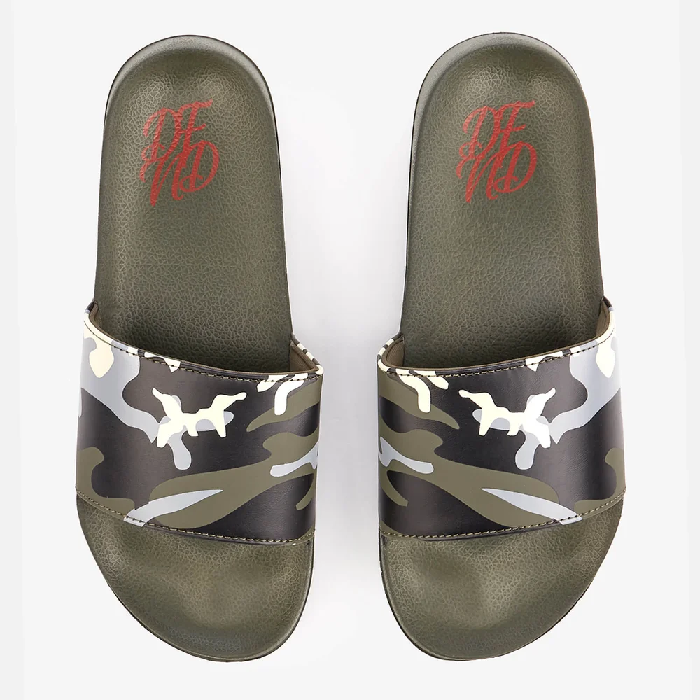 Sandales à Enfiler Ealing DFND - Kaki Camouflage - UK 7 - Vert Citron Image 1