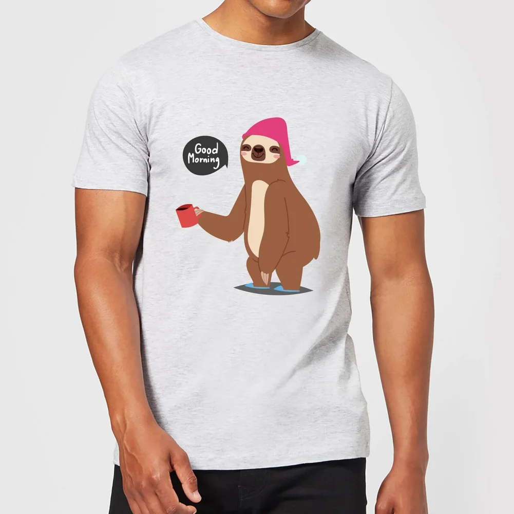T-Shirt Homme Sloth Good Morning - Gris - S - Gris Image 1