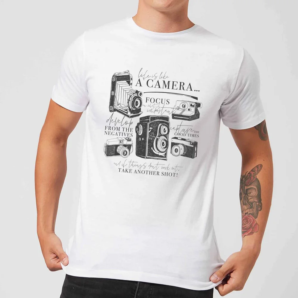T-Shirt Homme Life Is Like A Camera - Blanc - S - Blanc Image 1