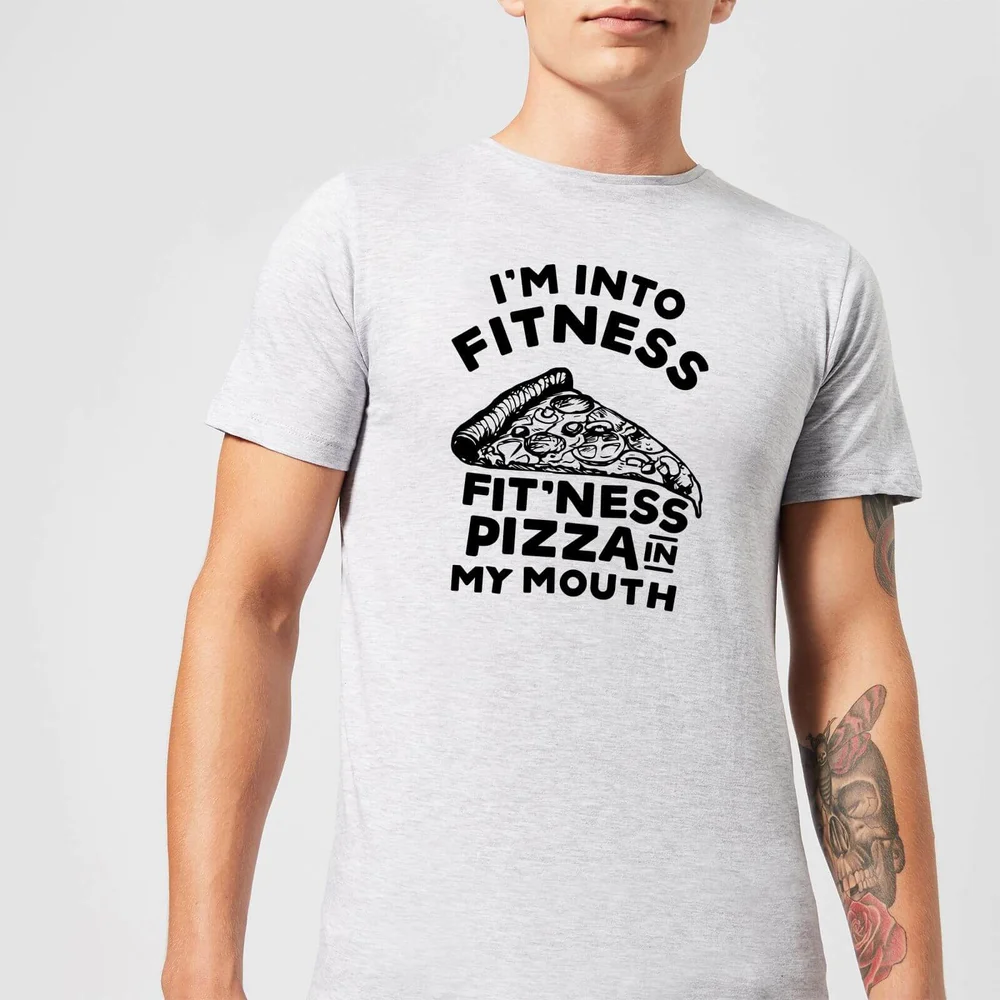 T-Shirt Homme Fitness Pizza - Gris - S Image 1