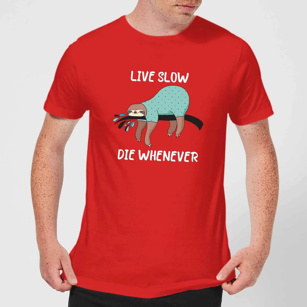 T-Shirt Homme Live Slow Die Whenever - Rouge - S - Rouge Image 1