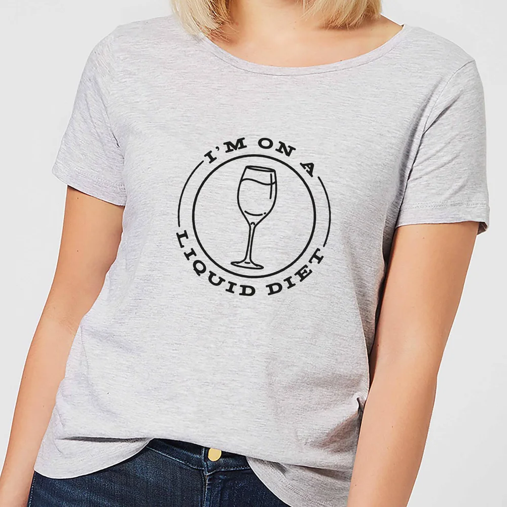 T-Shirt Femme Régime Liquide Vin - Gris - S - Gris Image 1