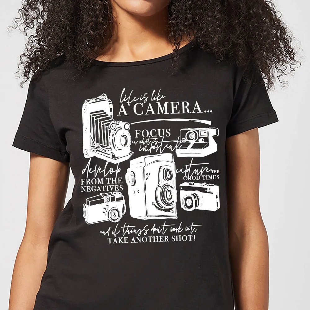 T-Shirt Femme Life Is Like A Camera - Noir - 3XL Image 1