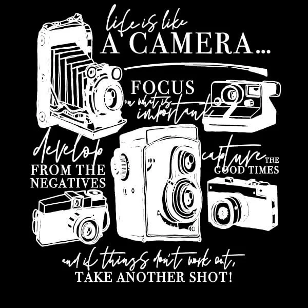 T-Shirt Femme Life Is Like A Camera - Noir