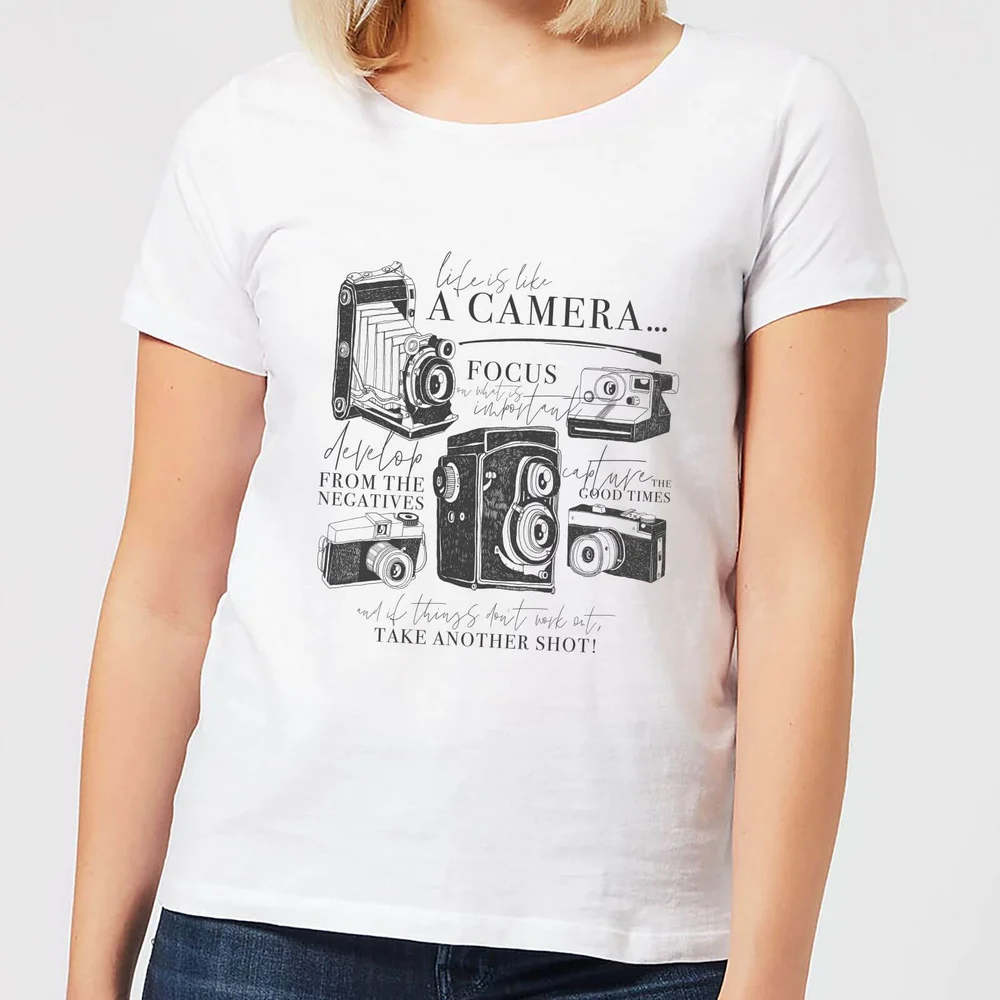 T-Shirt Femme Life Is Like A Camera - Blanc - S - Blanc Image 1