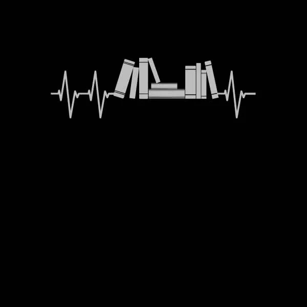 T-Shirt Femme Heartbeat Books - Noir
