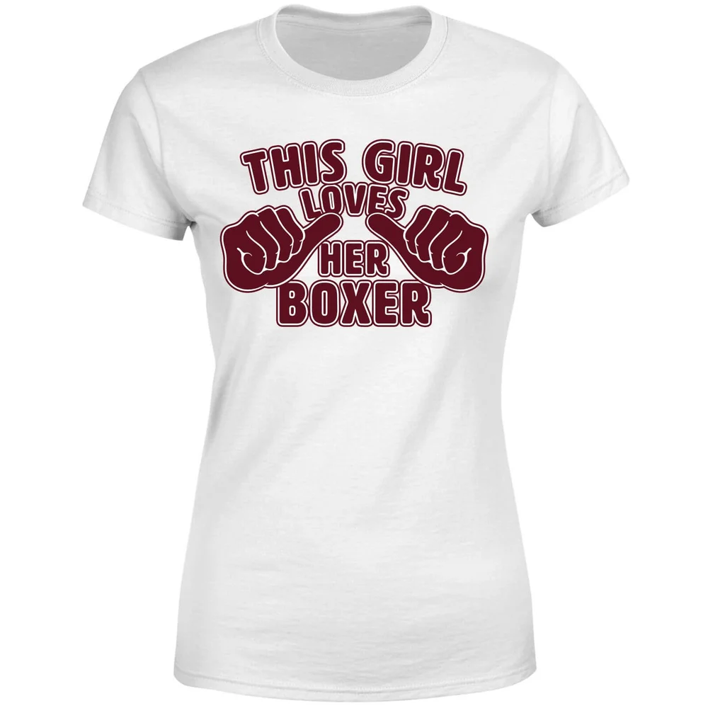 T-Shirt Femme This Girl Loves Her Boxer - Blanc - S - Blanc Image 1