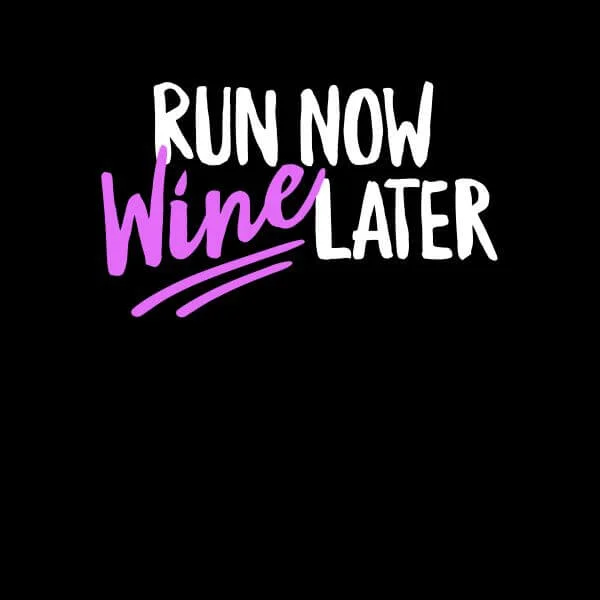 T-Shirt Femme Run Now Wine Later - Noir