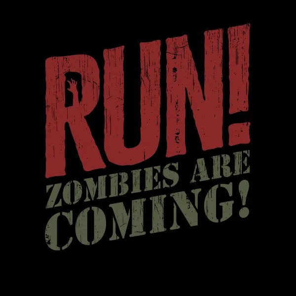 T-Shirt Femme RUN! Zombies Are Coming! - Noir