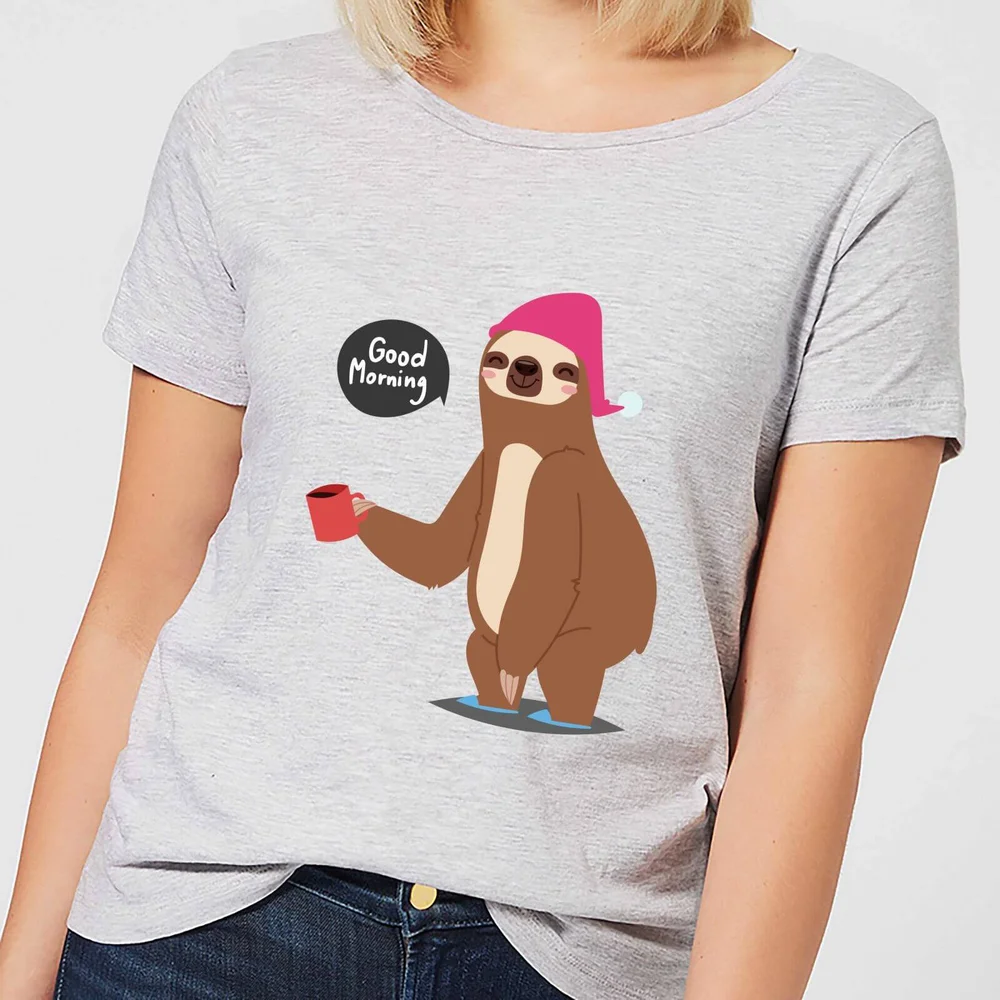 T-Shirt Femme Sloth Good Morning - Gris - S - Gris Image 1