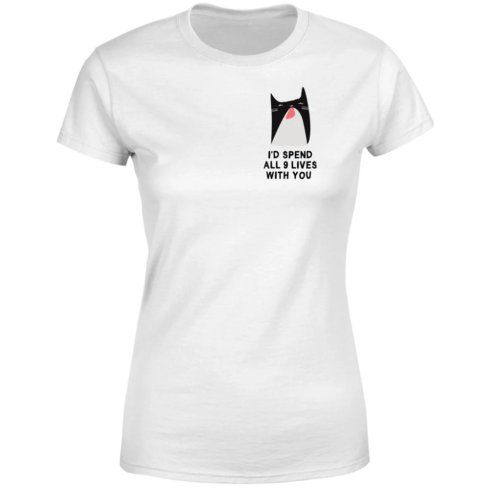T-Shirt Femme I'd Spend All 9 Lives With You - Blanc - S - Blanc Image 1
