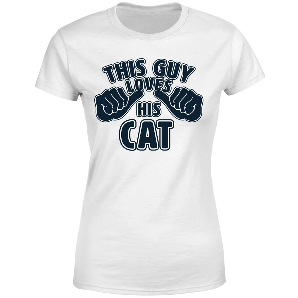 T-Shirt Femme This Guy Loves His Cat - Blanc - S - Blanc Image 1