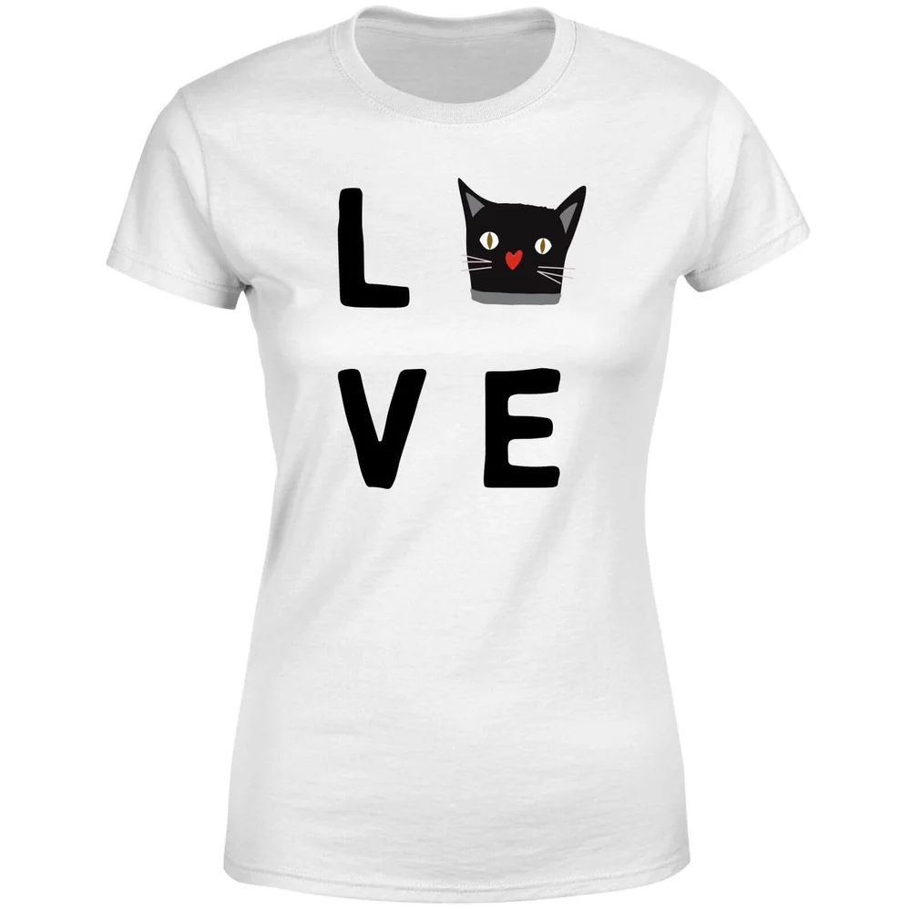T-Shirt Femme Cat Love - Blanc - S - Blanc Image 1