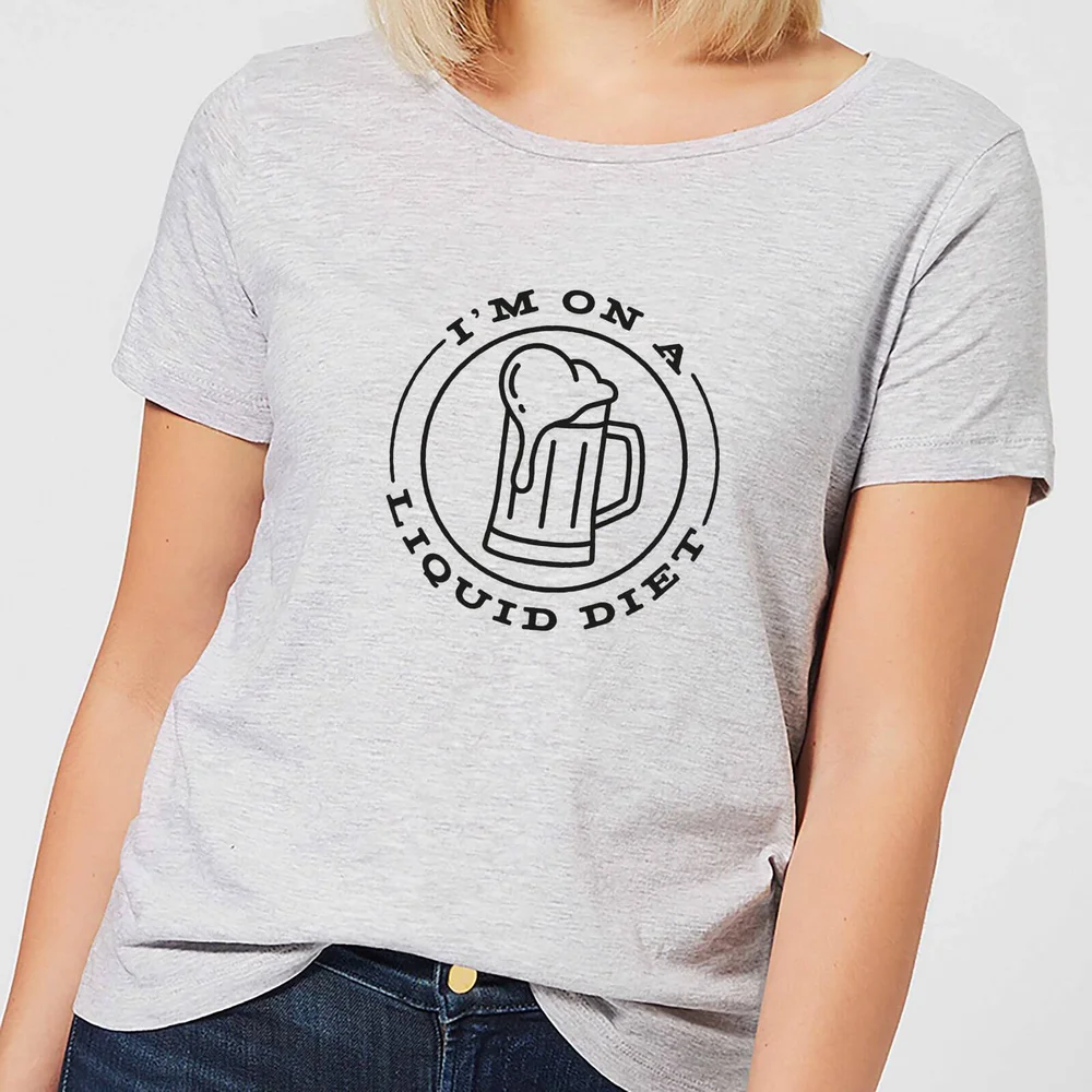T-Shirt Femme Régime Liquide Bière - Gris - S - Gris Image 1