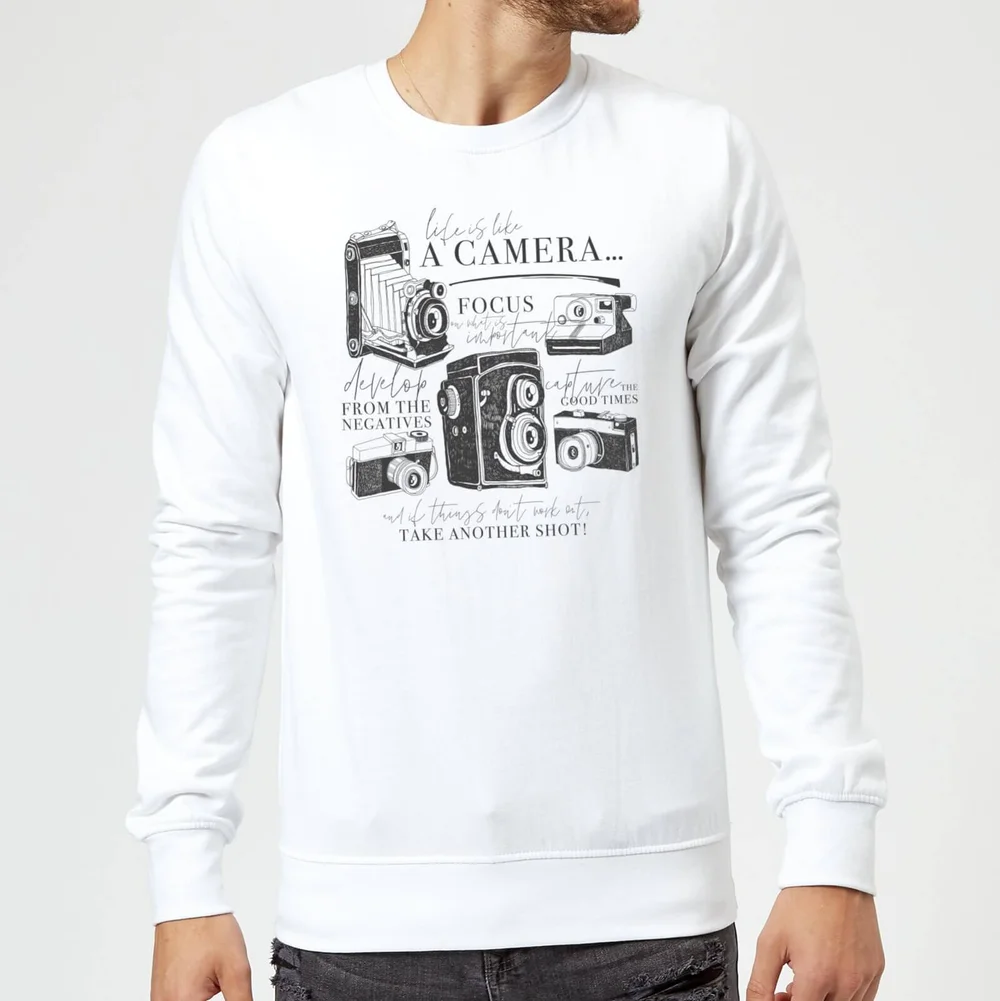 Sweat Homme Life Is Like A Camera - Blanc - S - Blanc Image 1