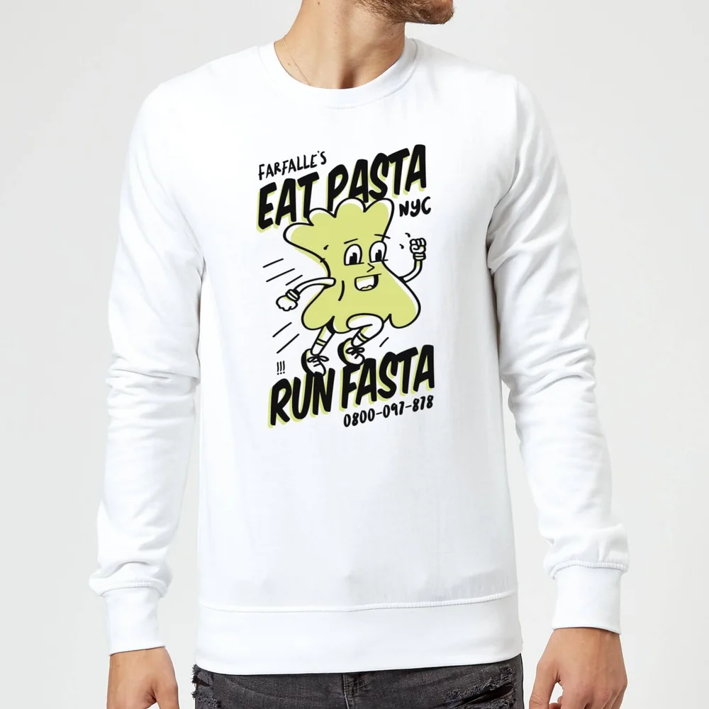 Sweat Homme EAT PASTA RUN FASTA - Blanc - S - Blanc Image 1