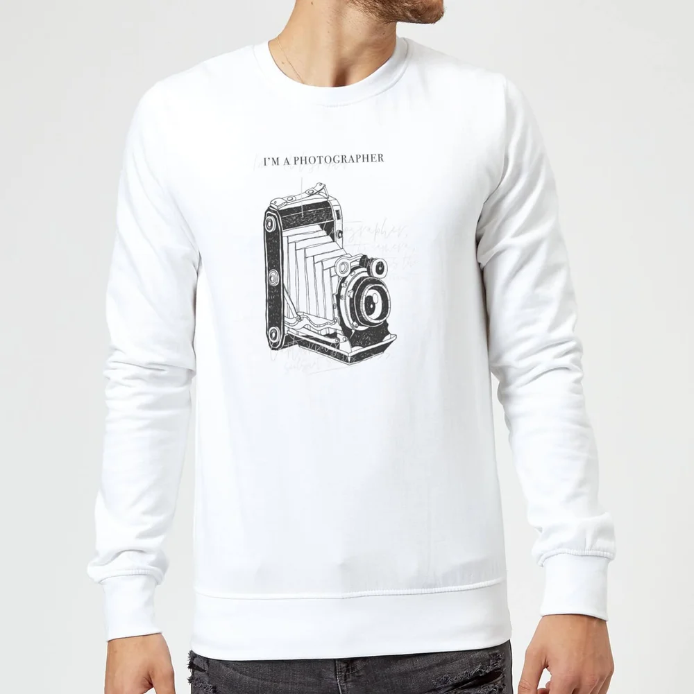 Sweat Homme Photography Vintage Scribble - Blanc - S - Blanc Image 1