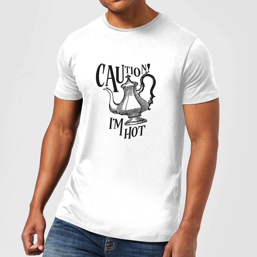 T-Shirt Homme Caution! I'm Hot - Blanc - S - Blanc Image 1