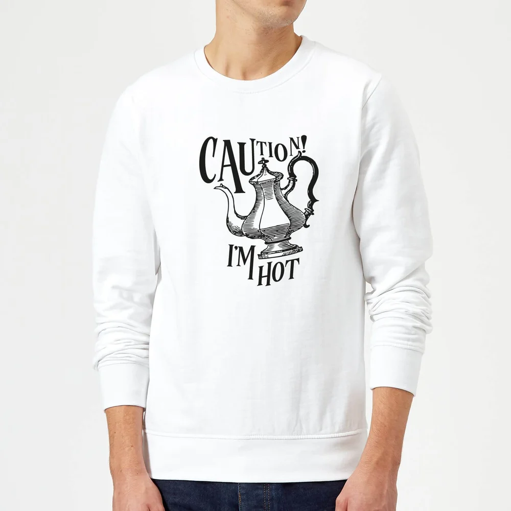 Sweat Homme Caution! I'm Hot - Blanc - S - Blanc Image 1