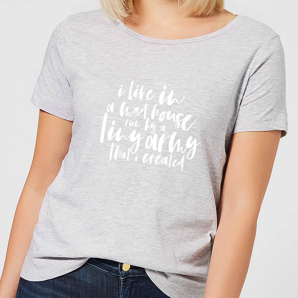I Live In A Mad House Women's T-Shirt - Grey - L - Gris Image 1