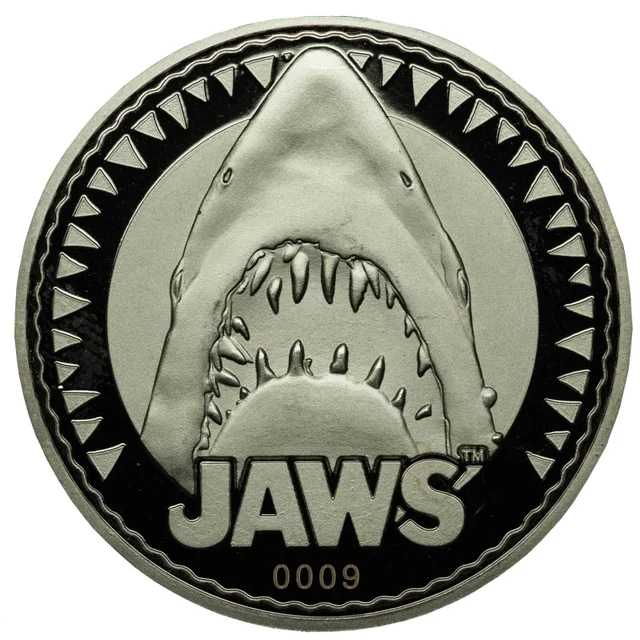 Pièce de Monnaie de Collection Les Dents de La Mer - Édition Limitée Argentée