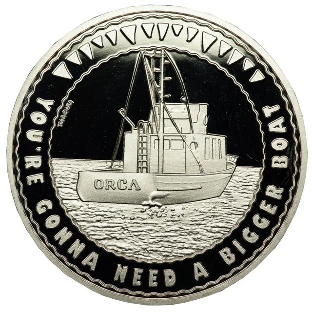 Pièce de Monnaie de Collection Les Dents de La Mer - Édition Limitée Argentée