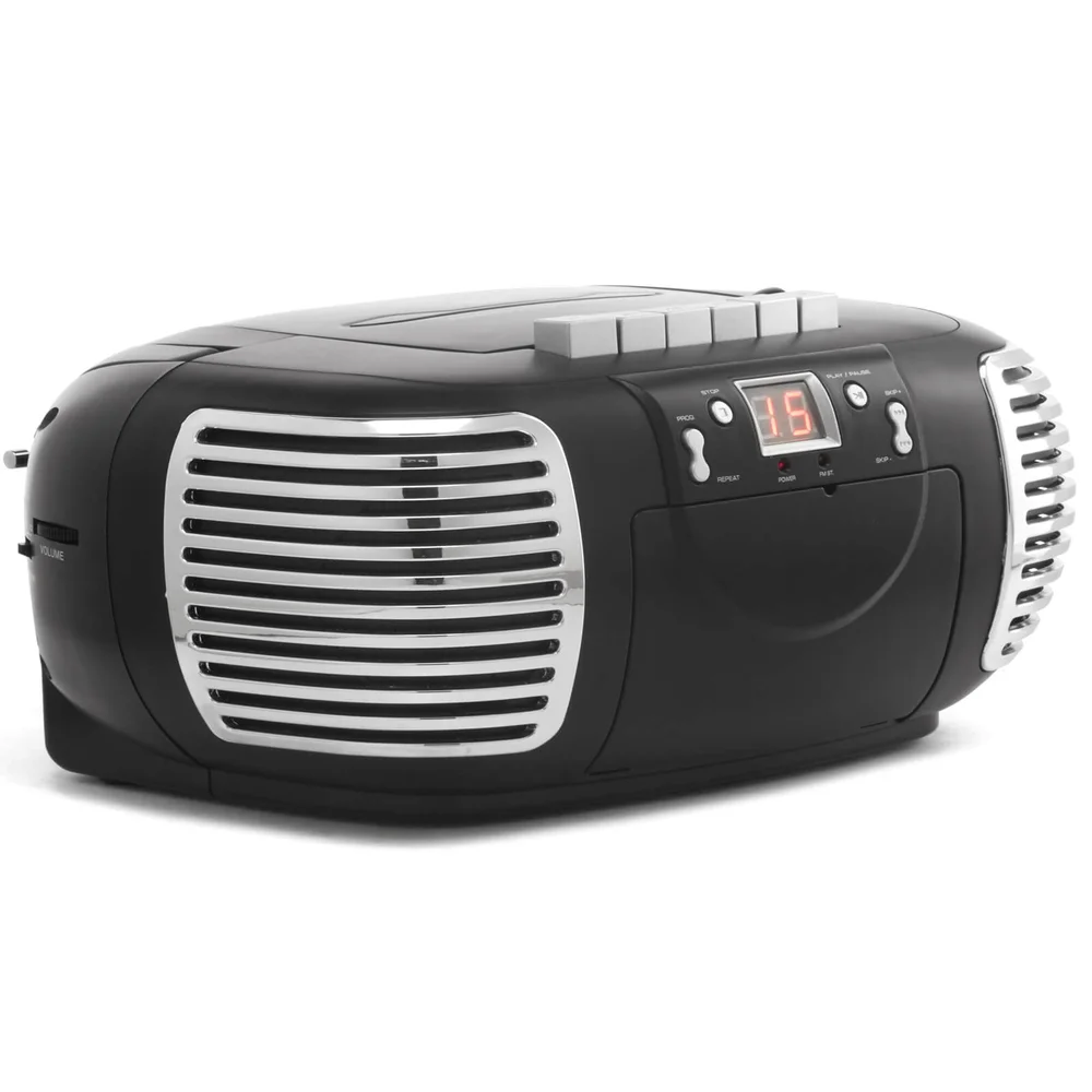 Lecteur 3 en 1 CD Cassette et Radio GPO Retro PCD299 - Noir Image 1