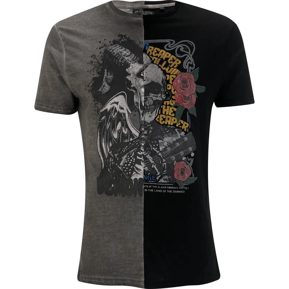 T-Shirt Homme Fear Splice Brave Soul - Noir / Marine - S - Noir/Gris Image 1
