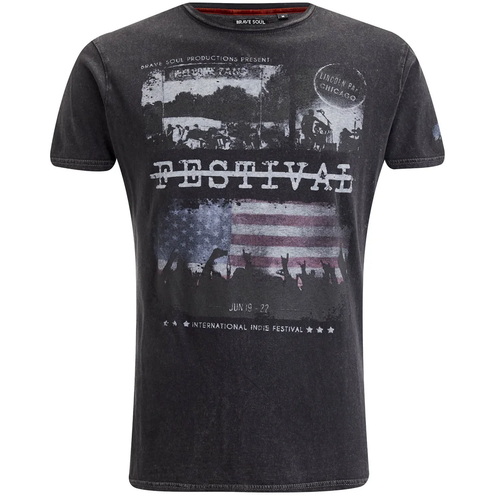 T-Shirt Homme Gig Brave Soul - Noir - S - Noir Image 1