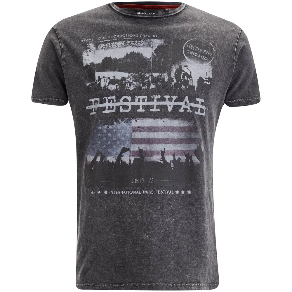 T-Shirt Homme Gig Brave Soul - Gris Charbon Foncé - S - Gris Image 1