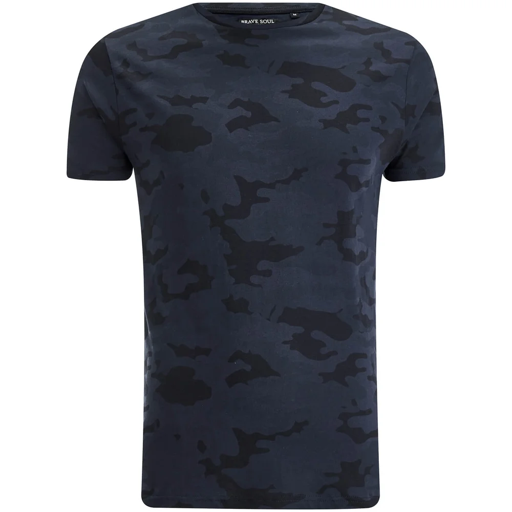 T-Shirt Homme Disguise Camo Brave Soul - Camouflage Bleu - S - Navy Image 1