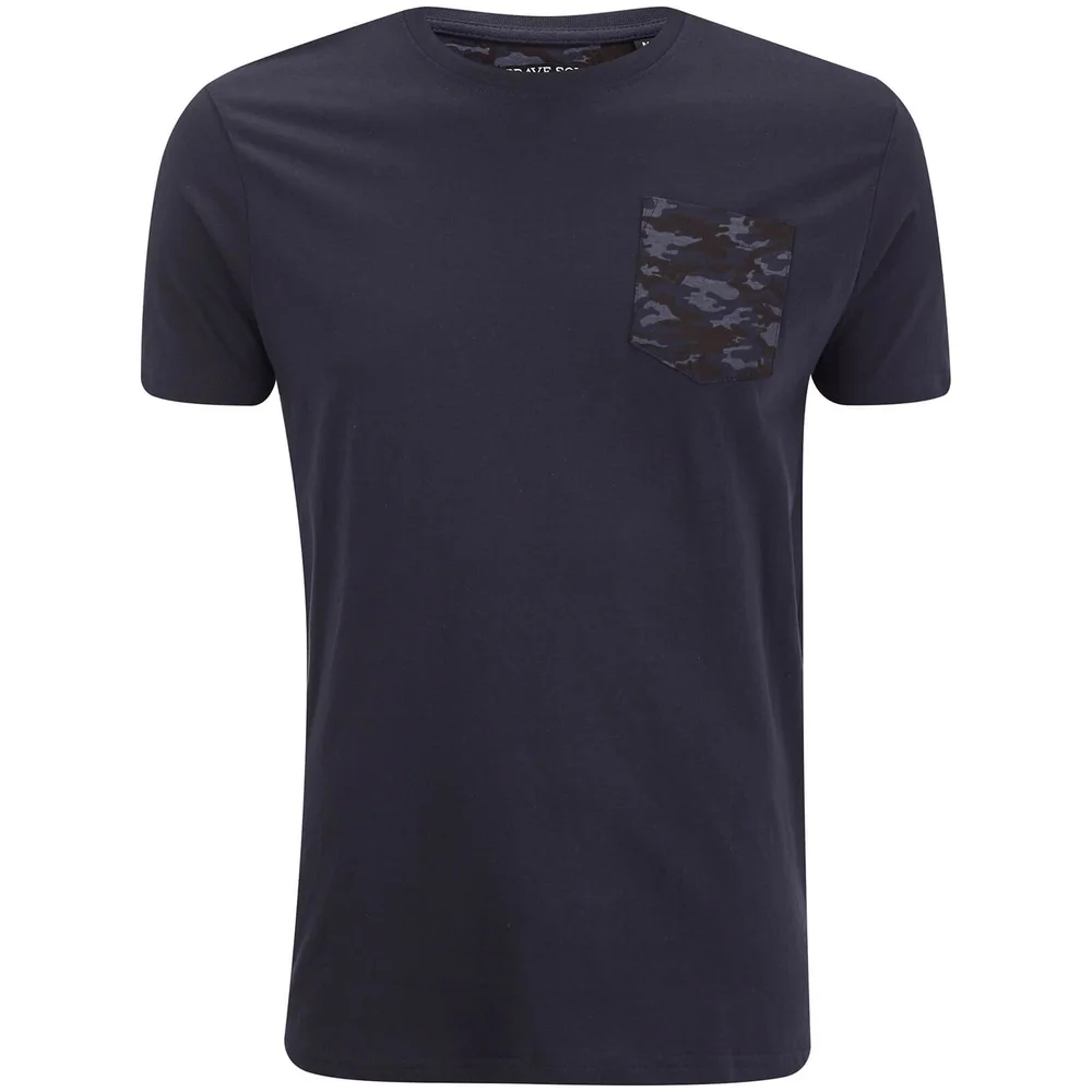 T-Shirt Homme Poche Pulp Camo Brave Soul - Bleu Marine - S - Navy Image 1