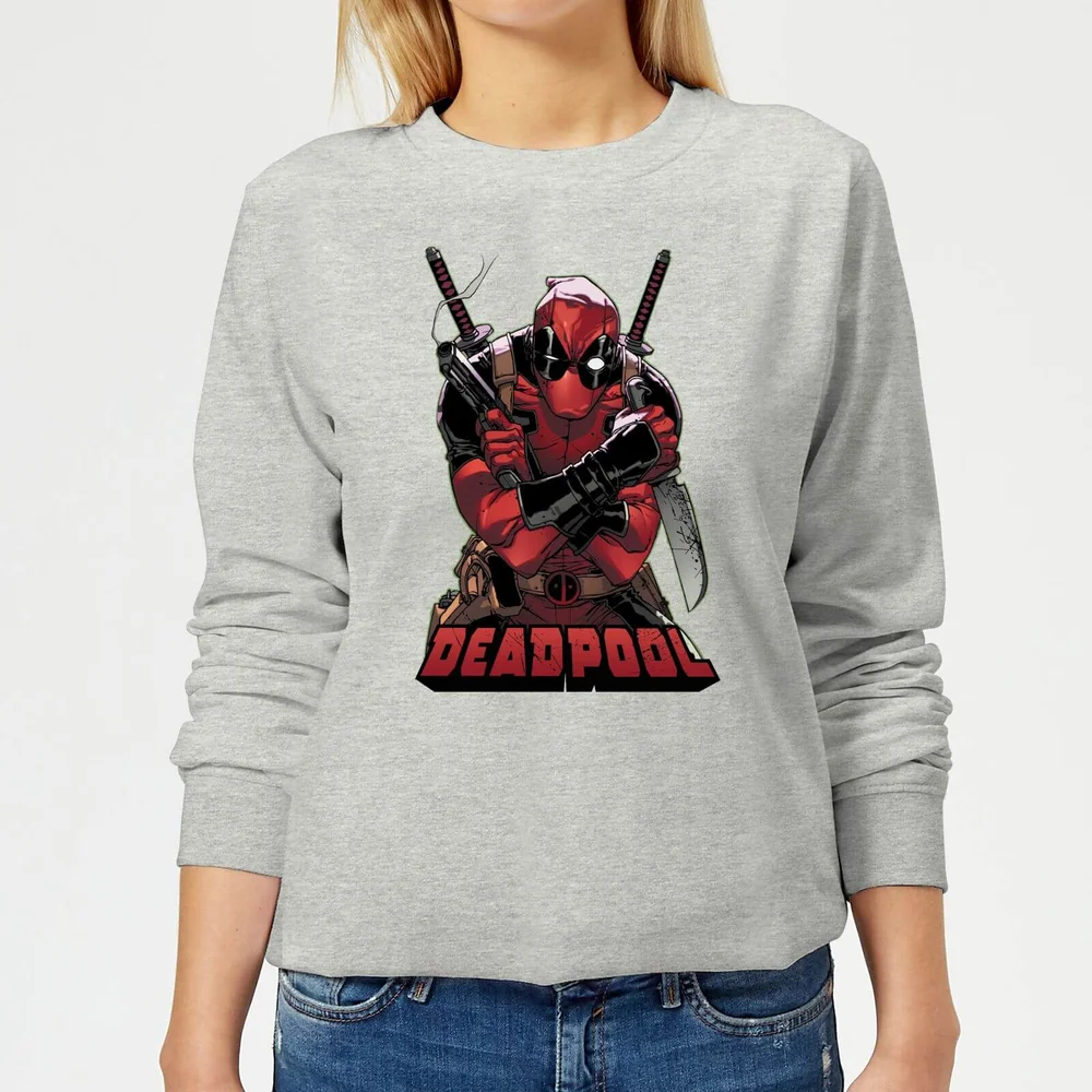 Sweat Femme Deadpool (Marvel) Ready For Action - Gris - 3XL - Gris Image 1