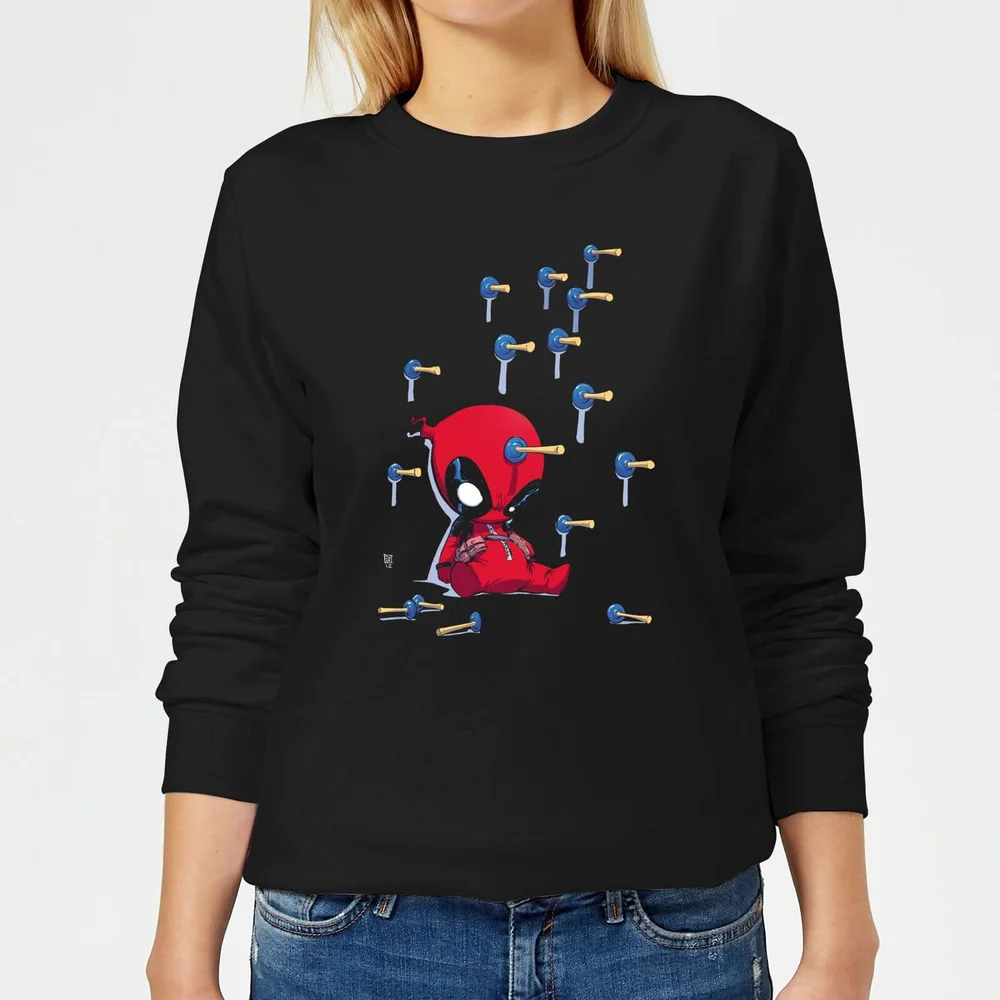 Sweat Femme Deadpool (Marvel) Cartoon Knockout - Noir - S Image 1