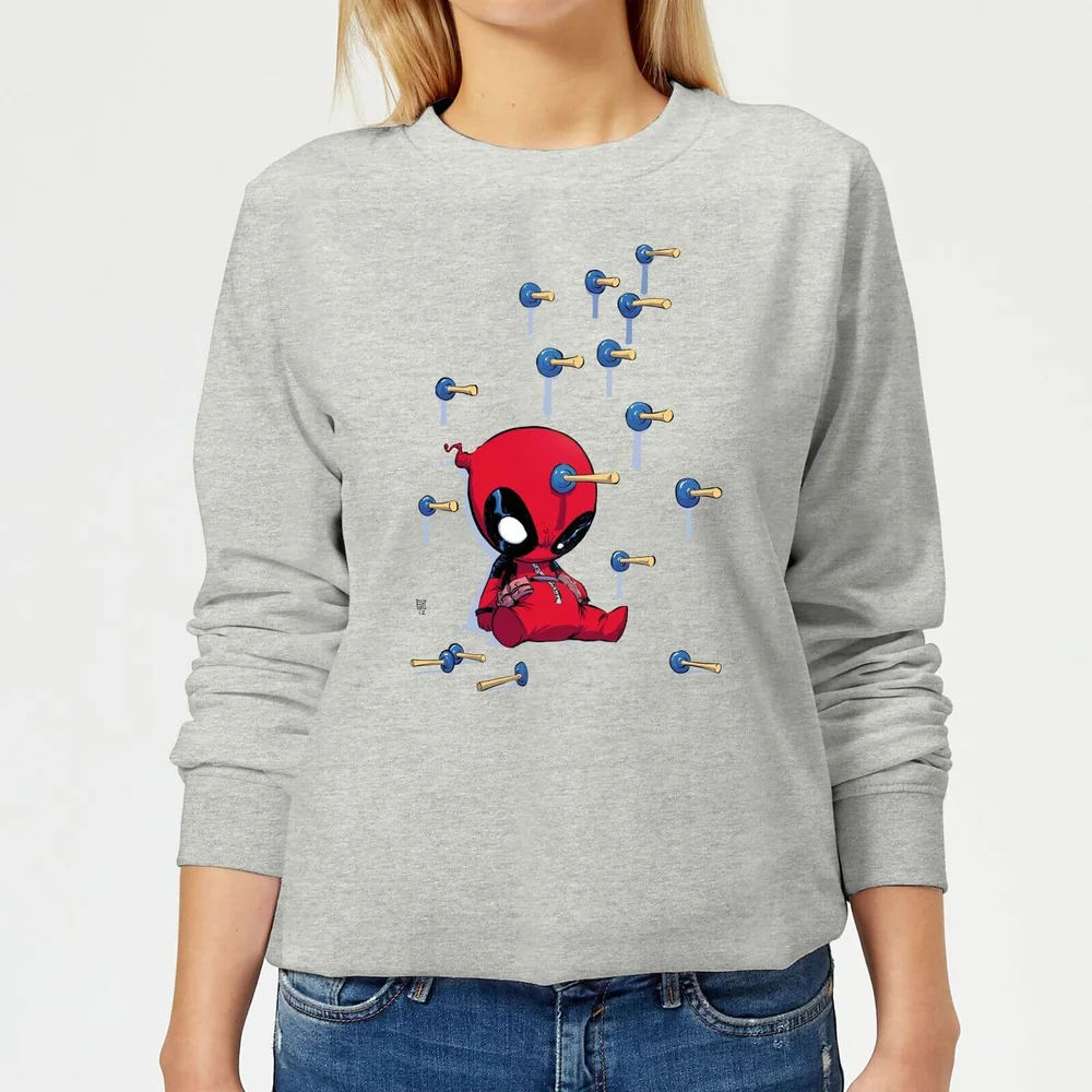 Sweat Femme Deadpool (Marvel) Cartoon Knockout - Gris - 3XL - Gris Image 1