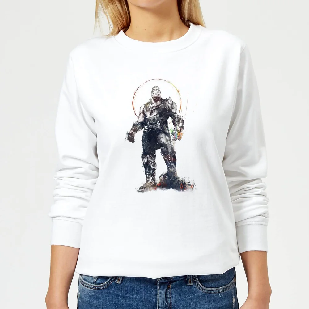 Sweat Femme Avengers Infinity War ( Marvel) Croquis Thanos - Blanc - S - Blanc Image 1