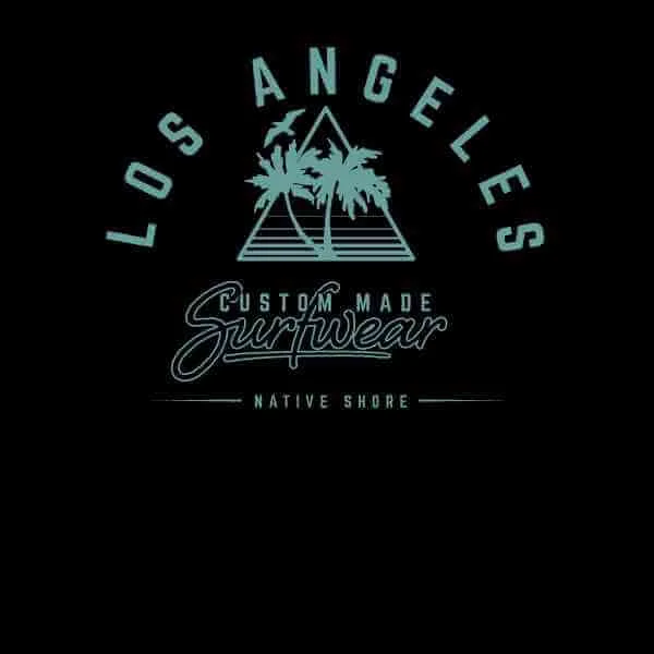 T-Shirt Homme Los Angeles Surfwear Native Shore - Noir