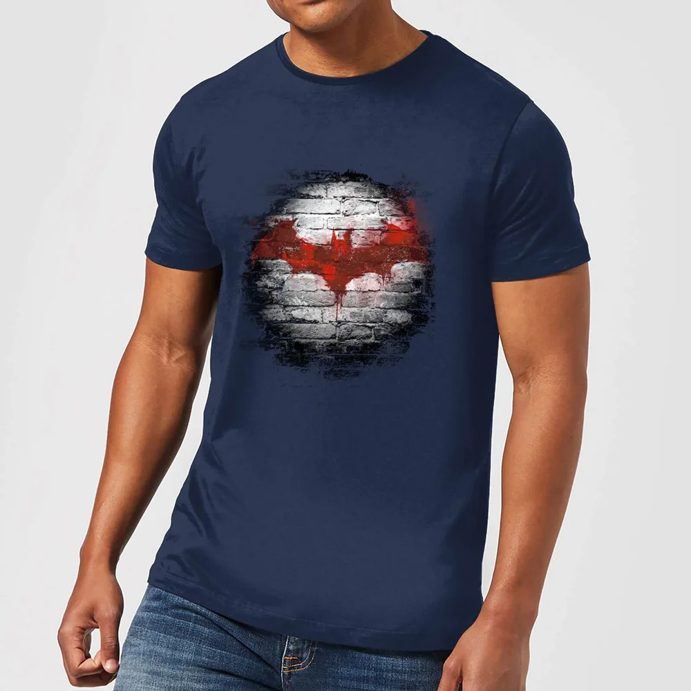 T-Shirt Homme Batman DC Comics - Logo sur le Mur - Bleu Marine - XXL Image 1