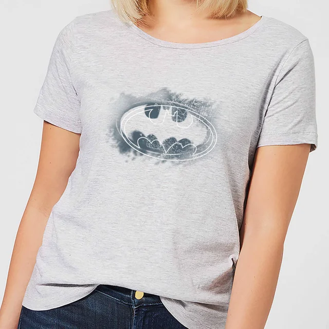 T-Shirt Femme Batman DC Comics Logo Graffiti - Gris