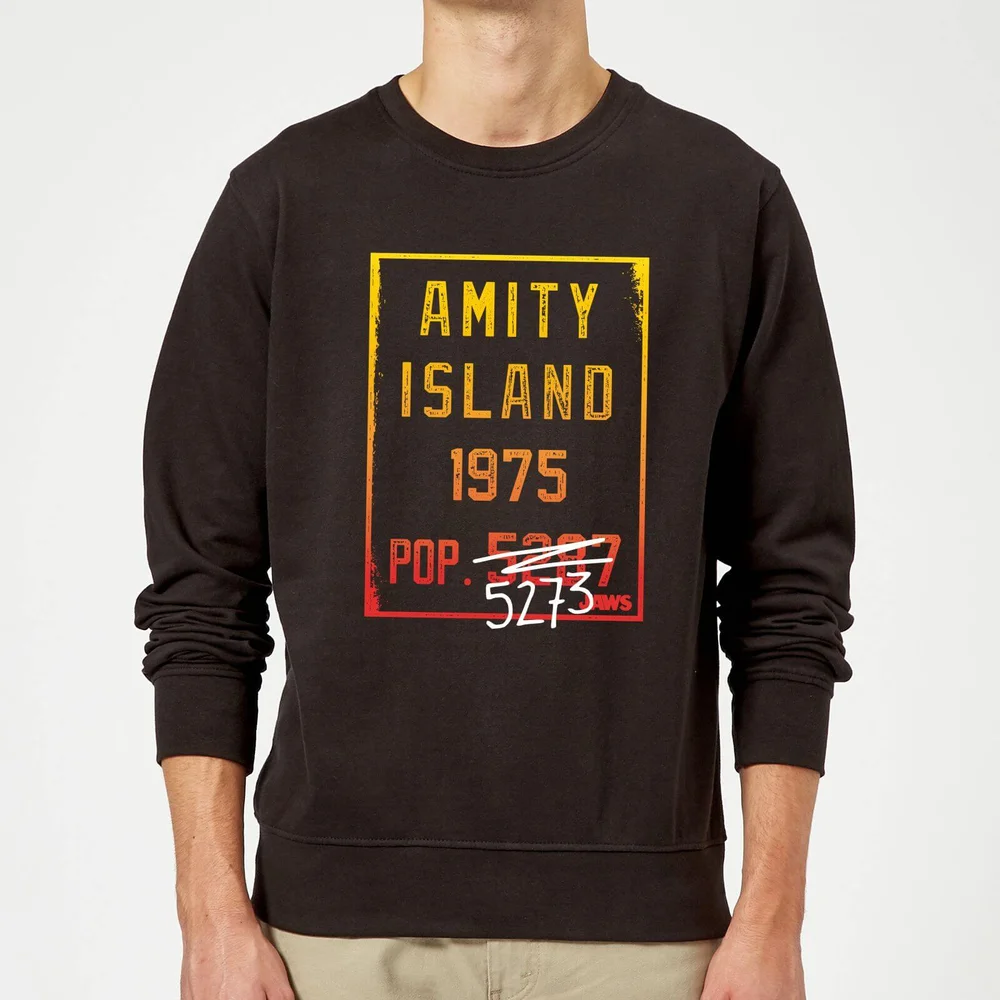 Sweat Homme Les Dents de la mer - Population d'Amity - Noir - S Image 1