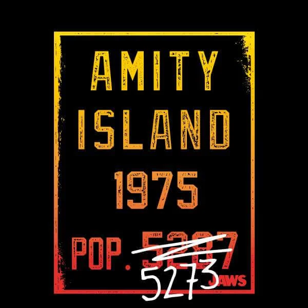 Sweat Homme Les Dents de la mer - Population d'Amity - Noir