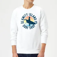 Sweat Homme Les Dents de la mer - Amity Surf Shop - Blanc - undefined undefined