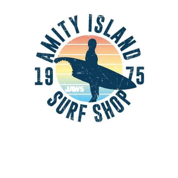 Sweat Homme Les Dents de la mer - Amity Surf Shop - Blanc